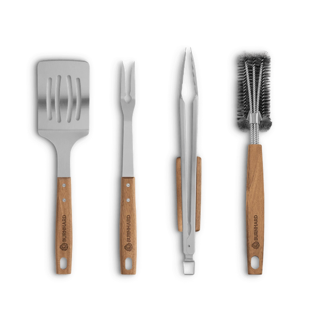 Barbecuebestek 4-delig. acaciahout