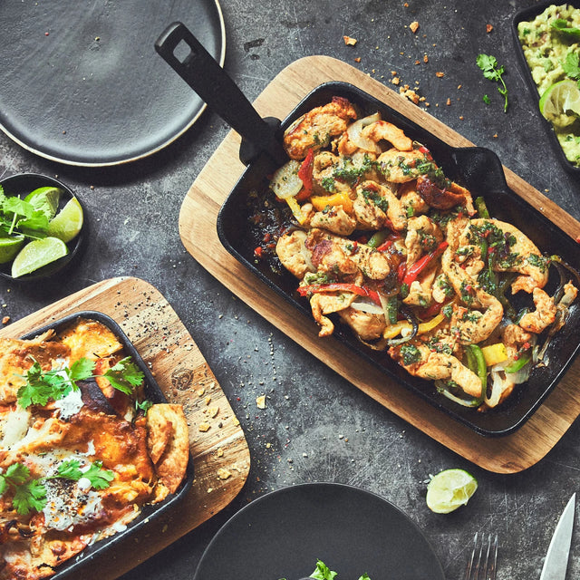 Fajita pan met serveerplank
