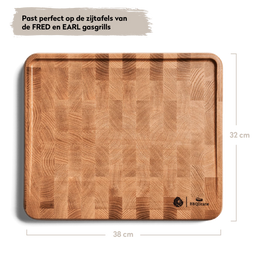 Eikenhouten snijplank inclusief kunststof plank
