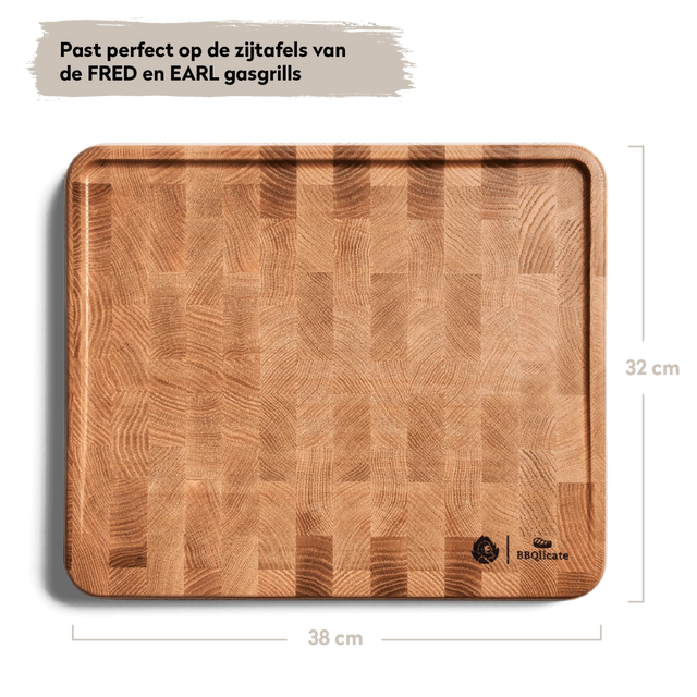 Eikenhouten snijplank inclusief kunststof plank