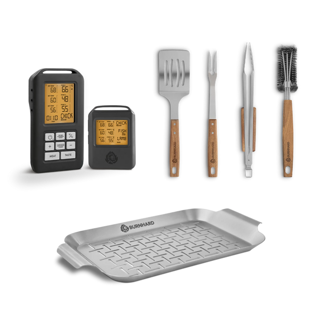 Barbecueaccessoireset met thermometer 6-delig
