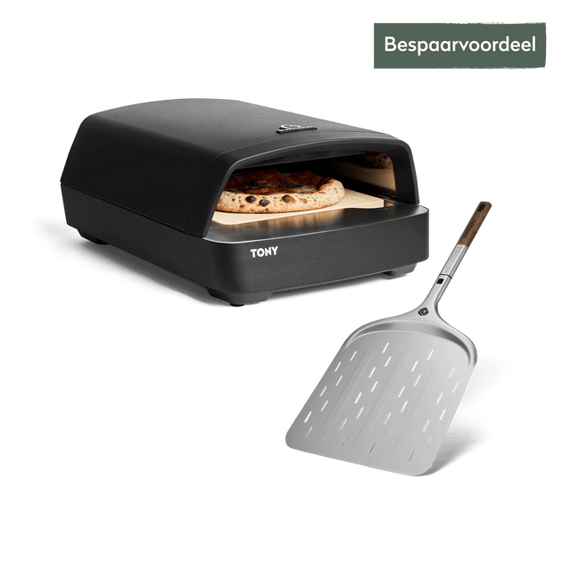 TONY gas pizzaoven met pizzaschep set 2-dlg.