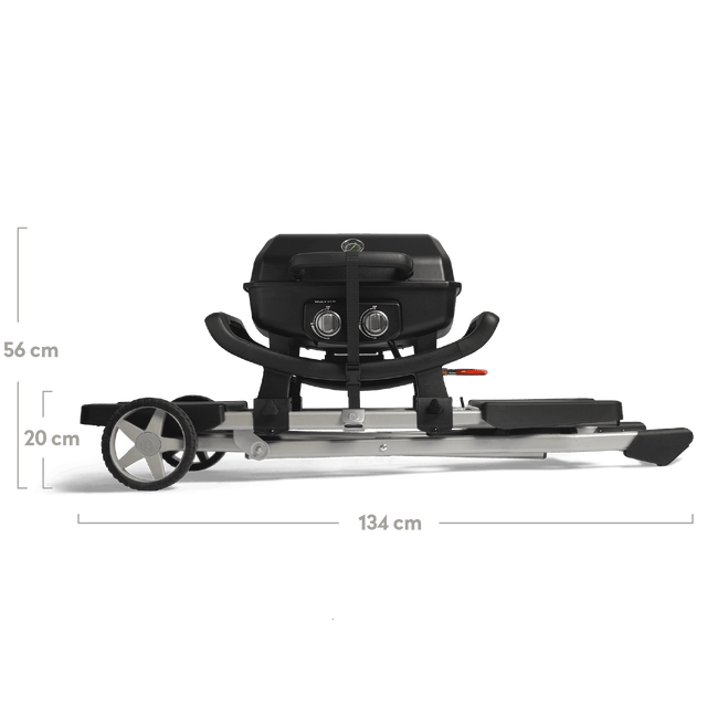 WAYNE draagbare balkongrill met 2 branders inclusief trolley
