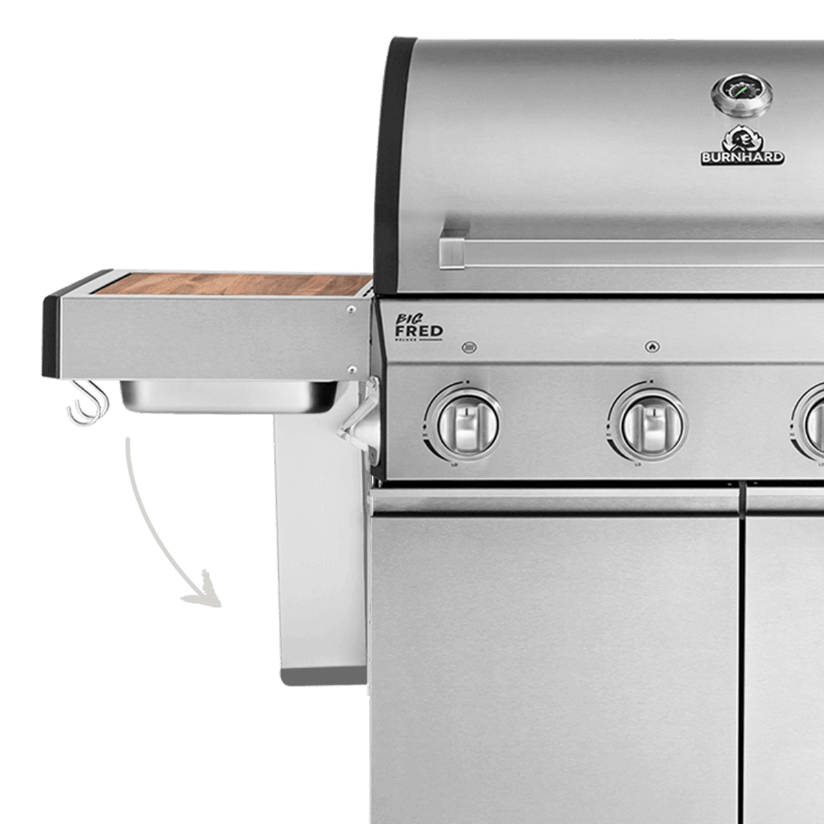 Big FRED 4-Brenner Deluxe abklappbare Seitentische